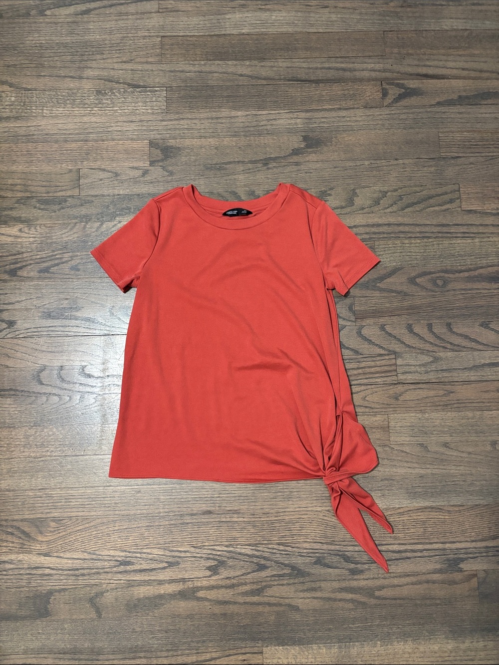 Chic Orange Short Sleeve Tie-Front Top